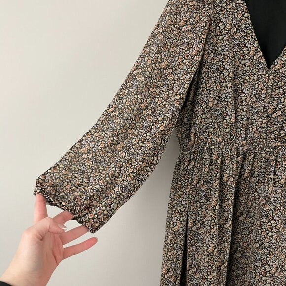 Madewell Georgette Floral Button Front Mini Dress Size Medium - Picture 5 of 6